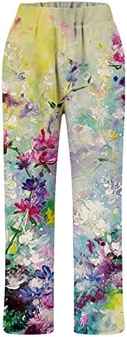 Pamučne platnene kapri hlače ženske ljetne Ležerne kapri hlače s džepovima visokog struka udobne hlače na plaži Vintage Harem hlače