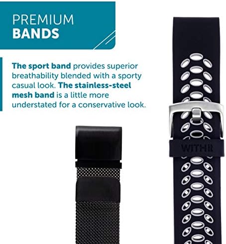 WITHit Designer Band kompatibilan sa Garmin fēnix 5 I 5 Plus-Crna / Siva Sport & amp; Crna mreža