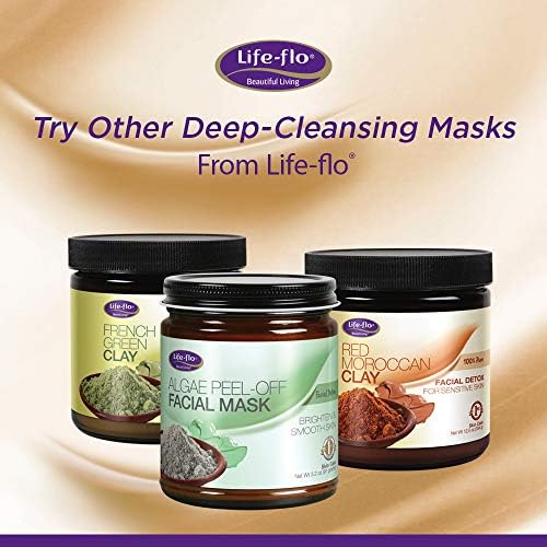 LIFE-FLO čista bentonit glina | maska za detoksikaciju lica za masnu kožu / čisti pore | osvježava, tonovi & amp; pročišćava