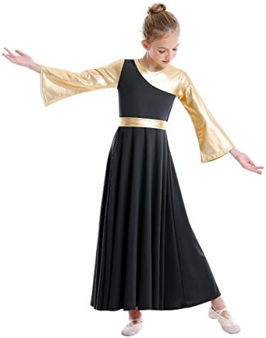 Ibakom pohvale plesne haljine za djevojku metalik zlatna liturgijska lirska plesna odjeća Crkveni bogoslužni kostim