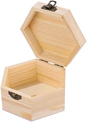 Alremo Xinghuang - Drvena kutija za drva Nedovršena drvena škrinja kutije Nakit za grudi Organizator naušnice za novčiće za poklon