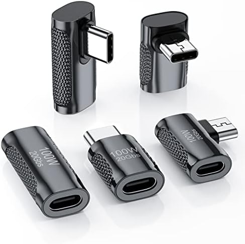 Duhans USB C adapter sa 100W 20Gbps 8k @ 60Hz, desni ugao od 90 stupnjeva, ravan, ženski ženski / muški, USB C Extender za paruću