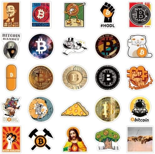 Bitcoin naljepnice spakuju 100 kom. Naljepnice za kripto valute za bocu vode, skejtbord, laptop, automobil, telefon, računar, programer,