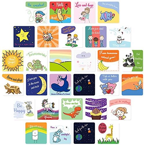 SpringFlower Lunch Box Notes for Kids-100 Pack Inspirational and Motivational, pozitivna afirmacija, ohrabrenje, Thinking of You Cards
