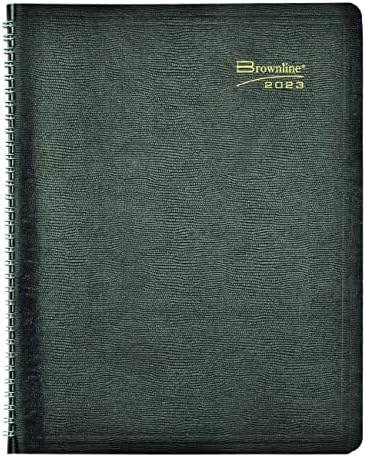 Brownline Essential kolekcija 14-Mjesečni vladani mjesečni planer, 11 x 8,5, crni poklopac, 14-mjesec : 2022 do 2024