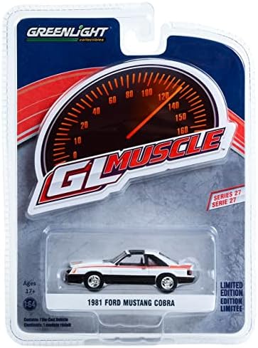 Greenlight 13320-D Greenlight Muscle Serija 27-1981 Fox Body Mustang Cobra-Polarna Bijela 1: 64 Skala Diecast