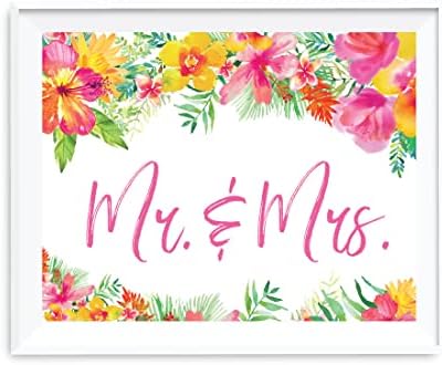 ANZ Press Tropical cvjetni vrtni zabava, potpisuje za zabave, gospodin i MRS, 8,5x11-inčni, 1-pakovanje, za ljetni na havajskim odredišnim okeanom Teme ukrasima