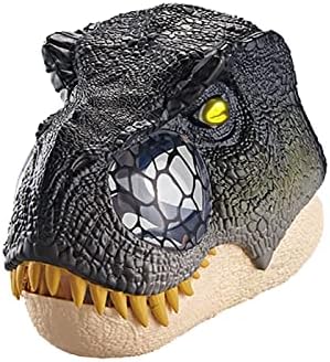 Edlike LED lampicane oči Dinosaur maska ​​sa zvučnim efektima, realistična morska jaw dinosaur maska, otvorena usta dinosaur maska, odrasli djeca krećući usta t-rex pokrivalo za karneval za Halloween