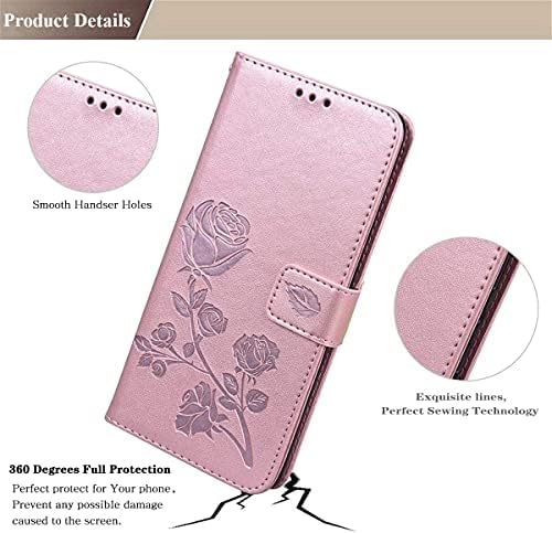 CCSmall Samsung Galaxy A32 4G Rose Flower torbica za Novčanik, PU kožna futrola za telefon sa držačem za kartice ID Slot za kreditne