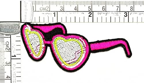 Kleenplus 2kom. Naočare za sunce za srce Pink Iron on Patches modni stil vezeni motiv Applique dekoracija amblem Costume Arts Sewing
