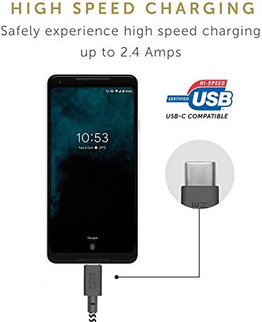 Kabl za remen Intonu XL USB-C do USB-A - 10FT ultra jaki kabl za punjenje sa kožnim remenom Kompatibilan sa Samsung Galaxy Z Fold4,