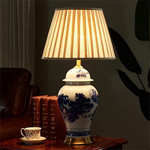 Dloett Chinese-stilske keramičke stolne lampe spavaća soba Noćna lampa za utrka dnevni boravak Hotel Projekt Dekorativna rasvjeta