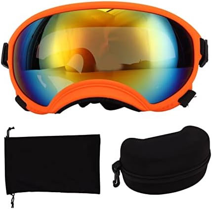 Naočale za kućne ljubimce, naočale za ljubimce vjetra prozračivo podesivi remen UV dokaz s koferom za naočale za skijanje