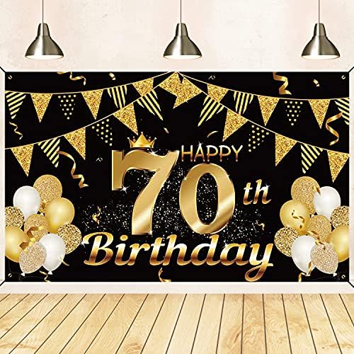 70. rođendan Baner 70. rođendan ukrasi za muškarce Žene 70. rođendanski ukrasi za rođendan Sretan rođendan Backdrop 70,8 x 43,3 inča