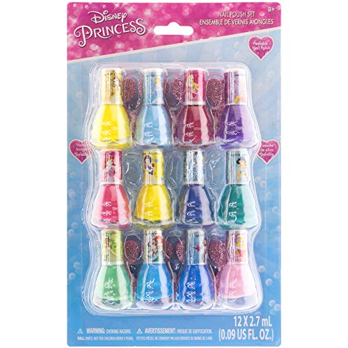 Townley Girl Disney Princess netoksični lak za brzo sušenje noktiju na bazi vode sa separatorima za nokte / Poklon set za djecu djevojčice