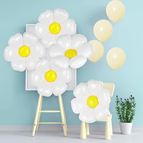 8 komada baloni od tratinčice velika bijela folija od tratinčice Mylar baloni ukrasi za bijele cvjetne zabave Baloni za Tratinčicu