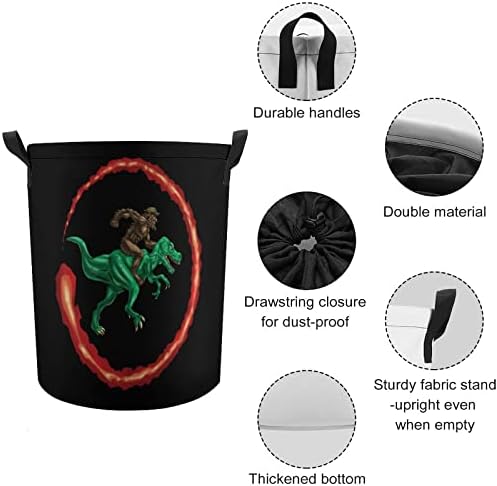 T-Rex Bigfoot okrugla torba za veš vodootporna korpa za odlaganje sa poklopcem i ručkom
