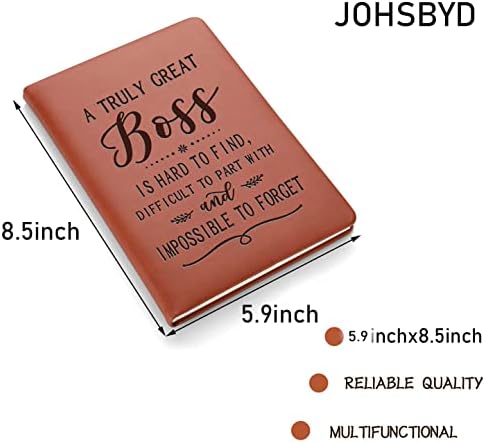 JOHSBYD BOSS Apreciration Poklon kožna bilježnica Zaista sjajan šef teško je biti teško dijeliti i nemoguće je zaboraviti kožnu bilježnicu hvala poklonima