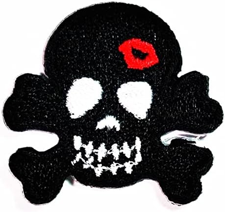 Kleenplus 3kom. Mini Lobanja Crtić Crna pegla na zakrpama aktivnosti vezeni Logo odjevne farmerke jakne šeširi ruksaci košulje dodatna