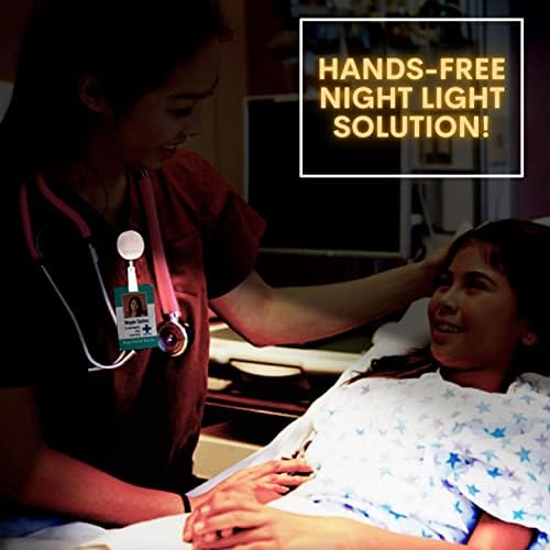 BadgeBright Night Shift Nurse Badge Reel Light, Uvlačiva i punjiva kopča za medicinsku sestru na baterijskoj lampi, držač značke medicinske sestre, potrepštine za medicinske sestre za rad, Noćna smjena sestra mora imati