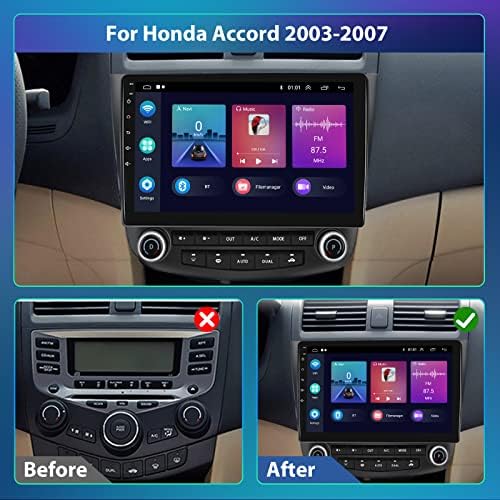 Auto Stereo Radio za Honda Accord 2003 2004 2005 2006 2007, 10.1 inčni dvostruki Din Android Stereo sa bežičnim Apple CarPlay, Android