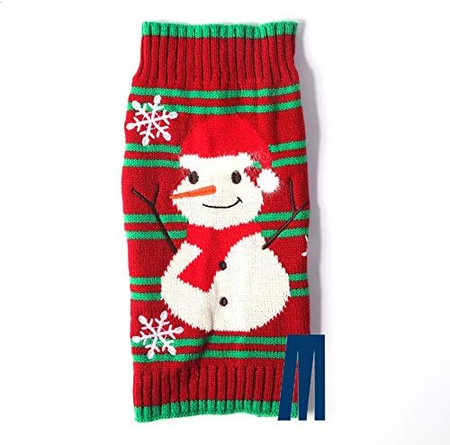 Mikayoo Dog Božićni džemper, PET XMAS džemper, džemper za odmor, bowknot Dizajn hladnog vremenskog kaputa, praznični svečani džemper za male pse ili mačke