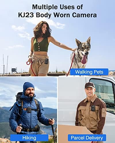 Boblov KJ23 Kamera sa karoserom, 128 GB interno spremište, 1296p snimač sa usisnim kompletom za usisavanje automobila, ugrađenom baterijom od 3200mAh zadnjih 14 sati, noćni vid, za dnevnu zapis / uslugu / isporuku