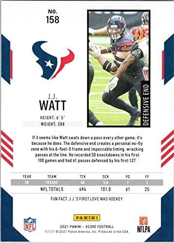 2021 Ocjena # 158 J.J. Watt Houseton Texans NFL fudbalska trgovačka kartica