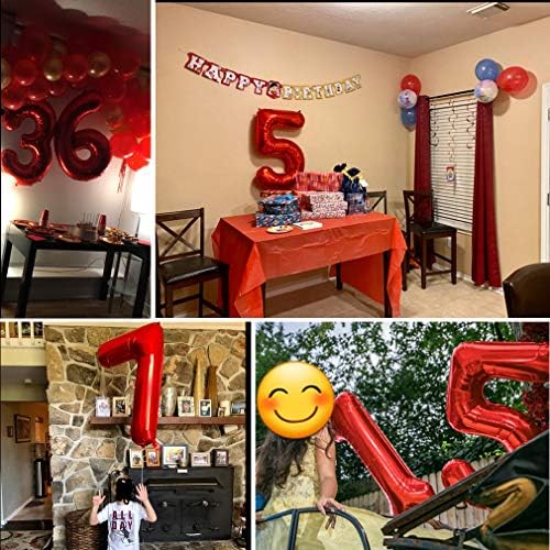 Crveni veliki 40 inčni brojevi rođendanski zabava vjenčani ukrasi helium folija mylar veliki broj balon digitalni