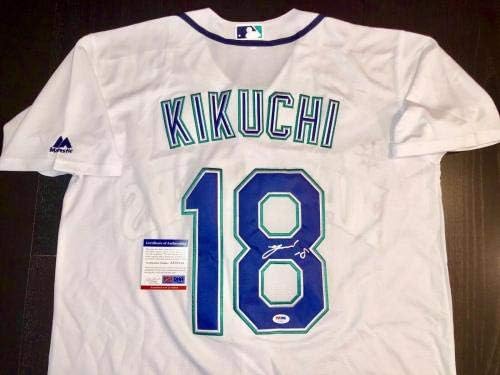 Yusei Kikuchi ručna potpisana sjedišta Mariners dres PSA DNA provjera autentičnosti - autogramirani MLB dresovi