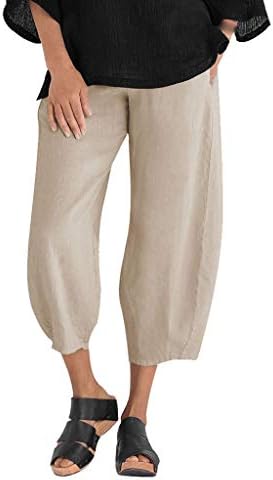 Xiloccer ženske kapri planinarske pantalone casual solid bend žene pamučne hlače hlače noge elastične pantalone labave hlače