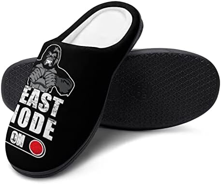 Beast Mode na muškim kućnim papučama toplo klizne kućne cipele za unutrašnju vanjsku sa gumenim potplatom