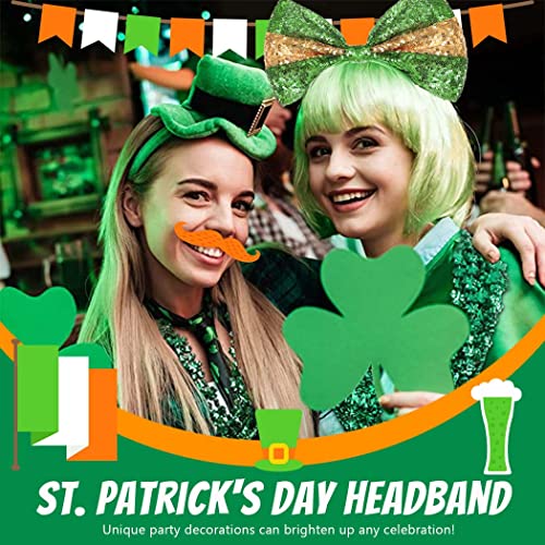 JONKY St Patricks Day Light Up traka za glavu zeleni luk trake za glavu Led Shamrock Hair Band Irski djetelina Hair Hoop Saint Patricks