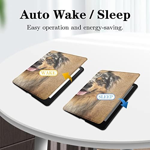 Futrole za e-knjige za Paperwhite kompatibilne sa 6,8 Kindle Paperwhite 11. generacije australijski Ovčar plavi Merle pas životinja e-čitač pokriva 11. generaciju 2021. sa Auto Sleep/Wake