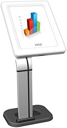 PYLE ANTI-THEFT sigurnosni štand - Desktop stol za stol za stol za stol tablet W / zaključavanje, podesiva stezaljka, unutarnje rutiranje kabla, za iPad 2, 3, Samsung, Android tablete PSpadlk14