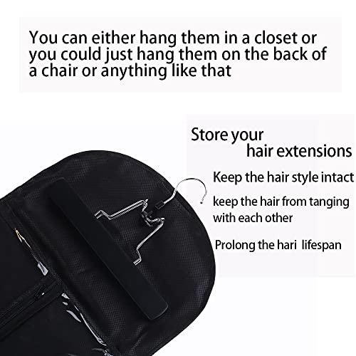 Rjmbmup vješalica za ekstenzije kose s torbom za odlaganje ukosnica držač za odlaganje perike torbica za nošenje u stilu trgovine