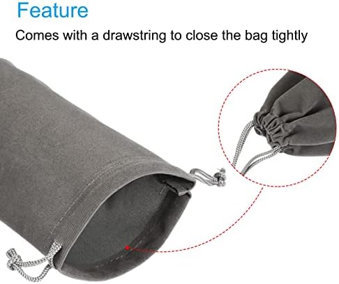 PATIKIL 18x12cm torbica od mikrovlakana, 3kom meka torba za odlaganje Vezica za naočare vjenčanje, siva