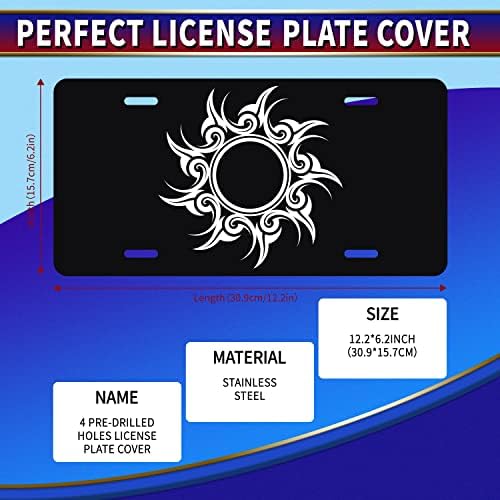 Cool Tribal Sun uzorak automobila Prednja licencna ploča Poklopac Smiješna matična personalizirana licenčna ploča Poklopac od nehrđajućeg čelika metala od nehrđajućeg čelika Oznaka Oznaka Novelty Tag Oznaka Dekorativni muškarci