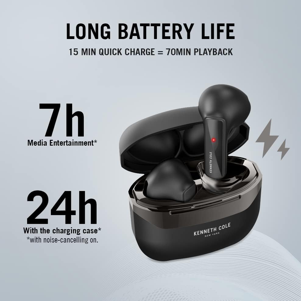 Kenneth Cole True Wireless Earbuds Bluetooth 5.1 Slušalice sa okolišem otkazivanjem buke, glasovni asistent i mikrofonike - kontrole