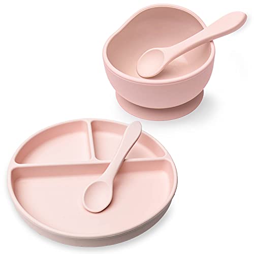 Ullabelle usisne ploče za malu djecu & amp; zdjele kompletan Set W / Spoons-BPA besplatno silikon za hranu-mikrovalna pećnica