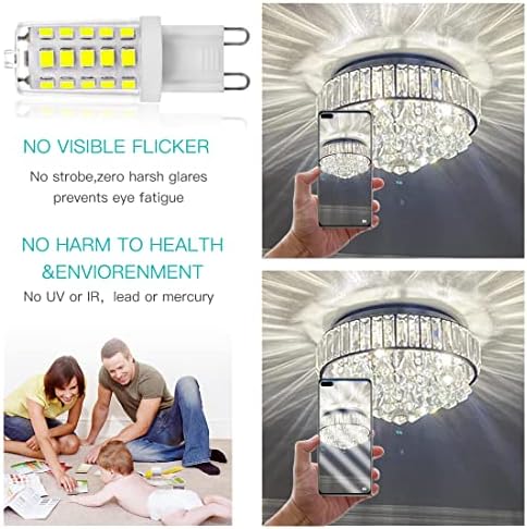 YKOPEO G9 sijalica 4000K LED, prirodno bijele G9 LED sijalice 40W ekvivalentne halogene zamjenske sijalice, bez zatamnjivanja bez