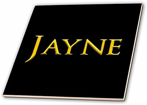 3drose Jayne preovladava djevojka ime u SAD-u. Žuta na crnoj amajliji-pločicama