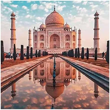 Legued 5D puna dijamantna slika po brojevima Kit Tigrovi Taj Mahal vid diy dijamantskih setova za slikanje za odrasle i djecu vez umjetnosti zanata 40x40cm / 16x16 ''