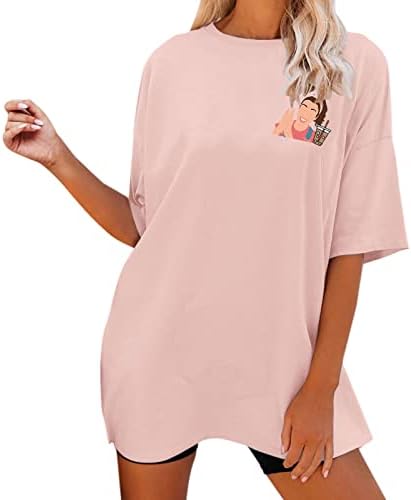 Ženske ležerne modne slova lobanje Ispis majica Prevelirani posadni vrat kratkih rukava ljetne t majice vrhovi labavi bluze