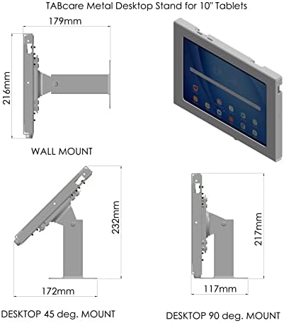 Tabcare Locking Metal White Desktop stalak za iPad Air 4 5 10.9 sa 360 okretnim štandom za rotiranje i 180