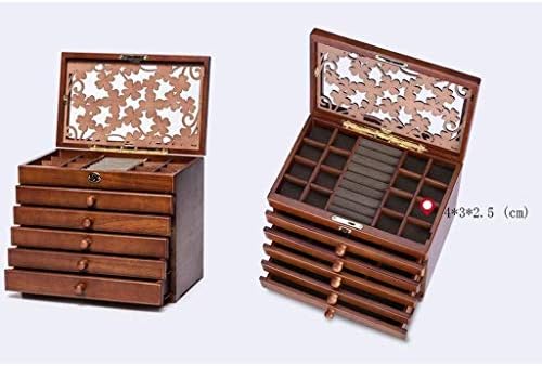 Wyemg nakit - Kutija za nakit od drveta Drvena sa zaključavanjem nakita Nakit za skladištenje velikih kapaciteta Višeslojni kapaciteta