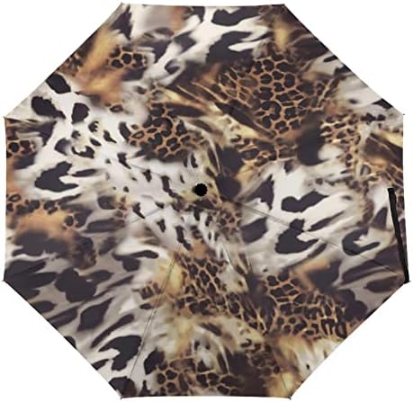 Wild Animal Leopard Print Windproof Travel Compact Umbrella Folding Automatic kišobrani za Rain Backpack Car