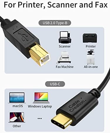 CableCreation USB C kabl za štampač 3.3 ft USB C za kabl za štampač USB C do B, kabl za skener kabl za štampač USB C MIDI kabl za