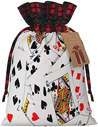 Božić Vezice Poklon Torbe Poker-Card-Las-Vegas Buffalo Karirani Vezice Torba Party Favors Torbe