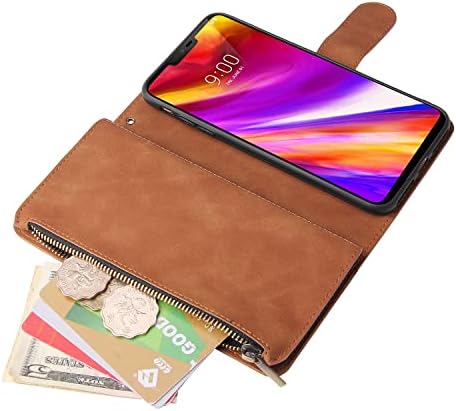 Asuwish kompatibilan sa LG G7 ThinQ futrolom za novčanik i kaljenim staklom za zaštitu ekrana držač preklopne kartice futrole za mobitele za LGG7 One G 7 Plus LG7 Fit LG7ThinQ 7G Thin Q G7+ G7thinq LGG7thinq Brown
